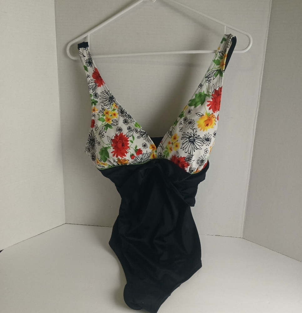 Vintage Tropical Floral Woman's One Piece Swimsuit